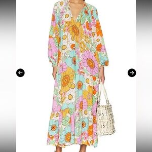 Show Me Your MuMu Floral Maxi Dress - Pink, Orange, Green